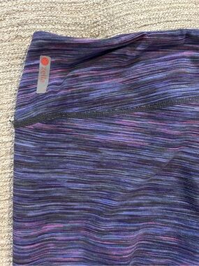 Zella Purple Space-Dye Leggings with Pink & Blue Streaks